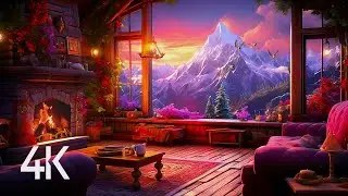 A Quiet Autumn Evening by the Fireplace for Relaxation and Sleep