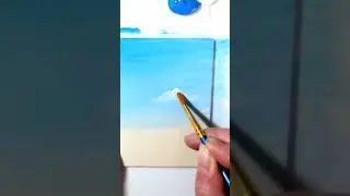 Wolken malen lernen mit Acryl f&uuml;r Anf&auml;nger 👩&zwj;🎨 #malen #tutorialvideo