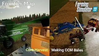 Farming Simulator 22 - Frontier Map - First Person Corn Harvest making CCM bales | Maizeplus