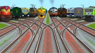 IndiaAll Epic Trains Run Back  On Bumpy Diesel Railroad Tracks | indian railways | beamng drive 