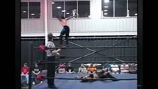 Ricochet eats Mat on a double moonsault and then gets hit with an inverted brain buster