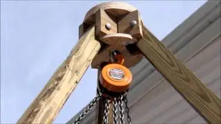 12 ft. Tripod with chain hoist - Great way to move heavy logs!