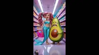 😍Evolution of baby: Little mermaid shopping with crying avocado😱 #evolutionofbaby #bbabychoo #funny