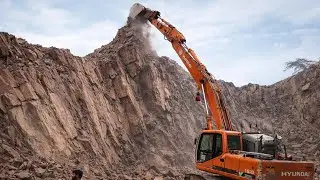 HILL DESTRUCTION: How to Break a Hill with an Excavator Machine! #excavators #stonemachinery #jcb