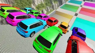 Stair Jumps Down In Colored Swimming Pools #70 - BeamNG drive bmg