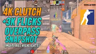 CS2 Overpass Highlights  4K Clutch + 3K Flicks on B Site