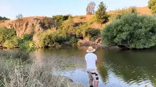 Landing a near world record Redfin Perch.
