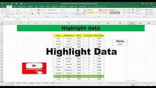 HOW TO HIGHLIGHT DATA IN MS EXCEL I HIGHLIGHT IN EXCEL I EXCEL ME DATA KO HIGHLIGHT KAISE KAREN