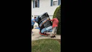 Stair climbing robot carries piano up stairs. part 1