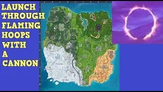 Launch through Flaming Hoops with a Cannon - Fortnite