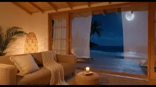 Cozy Beach Ambience | Moonlit Waves | Calm Wave Ambience | Relaxing Study Work