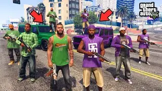Franklin's GREEN GANG Vs PURPLE GANG GTA 5