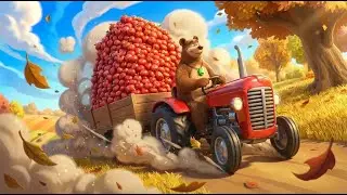 Apple Overload Breaks the Tractor and Wrecks the Farm Road 🍎🚜 | Funny Bear Animation