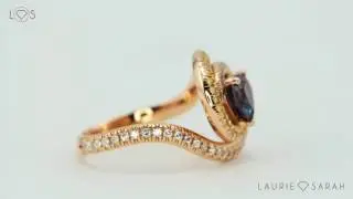 Double Spiral Ring with Heart Shaped Alexandrite Center Stone LS5102