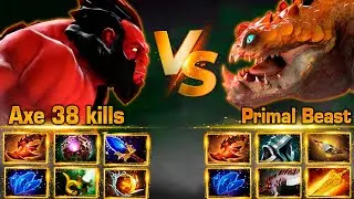 Miracle Axe 38 kills VS Primal Beast 13,000 MMR Highlights [Watch & Learn]