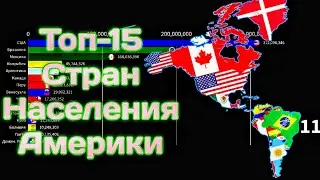 Топ-15 Стран Населения Америки - [1970 - 2050] - (VashBratok)