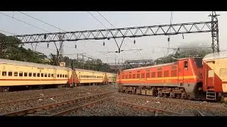 Train traffic crossing | utkrish coach  vs utkrish coach express train | indian railway