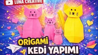 Origami Kedi Yapımı 🐱 | Adım Adım Kolay ve Tatlı Kâğıt Kedi