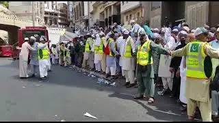 pakistan hajj bus service stop at ajiyad for azizia