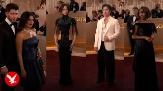 Watch as stars walk the Golden Globes red carpet