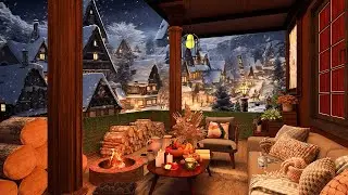 Peaceful Porch Ambience By Chillout Ambience, Winter Piano Music & Fire Sound for Relaxing