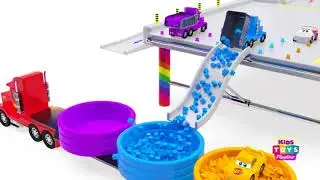 Learn Colors for Children with Cars Multi Level Parking  Numbers, shapes for kids|#ToysColors