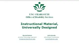 Instructional Material Universally Designed