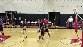 09/15/2025 JV Volleyball: Freshman year. @ Newfield. Kali serving & Setting