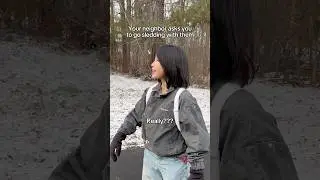 Я тоже впервые каталась на санках 🛷😭 #веселье #снег #шорты