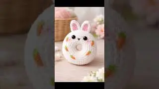 its beautiful.A cute bunny donut crochet pattern Link in discription. #crochettoys #crochetkeychain