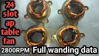 24 slot high speed table fan winding data 2800RPM hig speed  sanatan kumar electronics