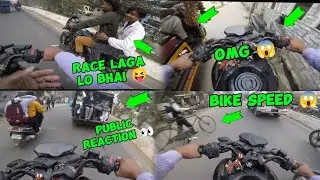Race lagaoge kya bhai  🤣🚀public reaction 👀 full speed bike 😱😱 Muzaffarnagar subscribe@the_UP12rider 