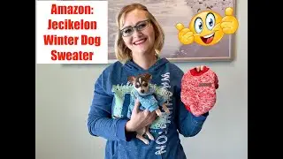 Review of Amazon Jecikelon Winter Dog Sweater on our new Pup