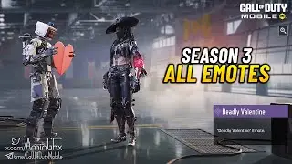 Season 3 All Free & Paid Emotes CODM - COD Mobile Deadly Valantine Emote