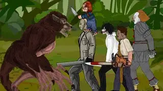 werewolf vs Jason Chucky Jeff the killer leatherface pennywise animations drawing Cartoon 2