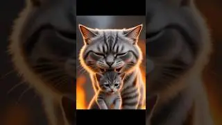 A Mother Cat Walks Through Fire to Save Her Kittens🤔#shorts #youtubeshorts #cat  #MotherCat
