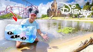 Sneaking FISH TRAP into DISNEY WORLD!!