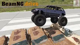 BeamNG.drive : Ibishu Hopper Monster Truck : Wheelies, Jumps and Car Crushing