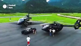 Neymar with his new custom made batmobile helicopter and jet 😱 #shorts #shortsfeed #neymar #aura 