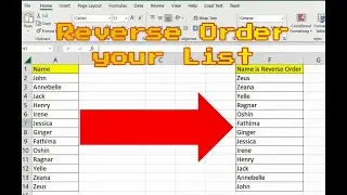 Reverse your List in MS Excel
