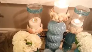 DIY Continuation Teal Beach Shabby Chic Flower Arrangement
