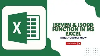 ISEVEN and ISODD function in MS Excel | MS Excel Tutorials #iseven #isodd #msexcel #excelfunctions