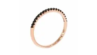 Black Diamonds 0.20 Carat in 14K Rose Gold Wedding Band Ring