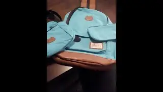 Moolecole New Cat Ear Canvas School Backpack Shoulder Bag 3pcs Set