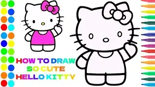 How to draw Hello Kitty step by step for beginners color - draw and paint - drawing sanrio character