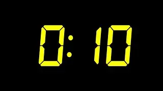 10 seconds COUNTDOWN timer with audio sound yellow and black screen