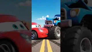 Red Car vs Monster Truck: Big CRASH! 😱💥