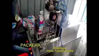 Manual small type gable top carton filling machine, speed is 500 cartons per hour