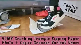 ASMR Crushing Trample Ripping Paper Photo + Coffee Grounds Various Shoes