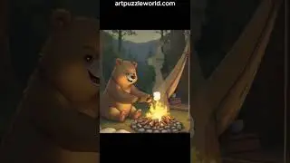 Benny the Bear   #bear #Campfire #camping #jigsaw #funny #puzzle #cute #marshmallows #jigsaw story